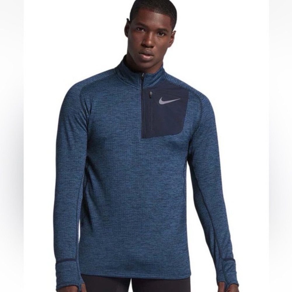 Nike Therma Sphere Element Half Zip Mens Running Top Blue Size XXL